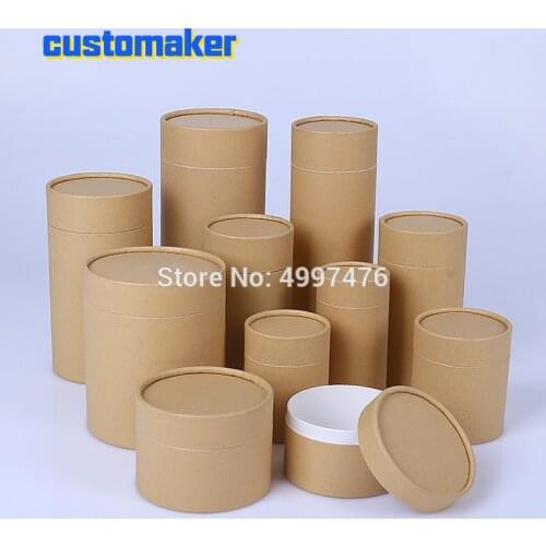 20pcs customized LOGO Kraft paper can gift can Dry fruit storage tank food packaging boxes tea tins gift jar present pot