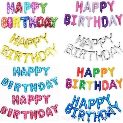 16 inch Letters HAPPY BIRTHDAY Foil Balloons Happy Birthday Party Decoration Kids Alphabet Air Balloons Baby Shower Supplies