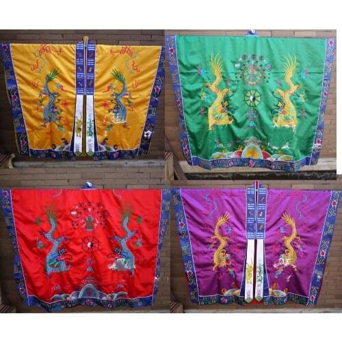 4colors red/green/yellow/purple Taoism embroidery dragons robeTaoist gowncassock priest garments lay uniformsmartial arts suits
