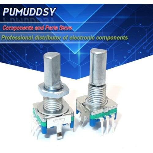 5PCS Half axis rotary encoder,handle length 20mm code switch/EC11/ digital potentiometer with switch 5Pin