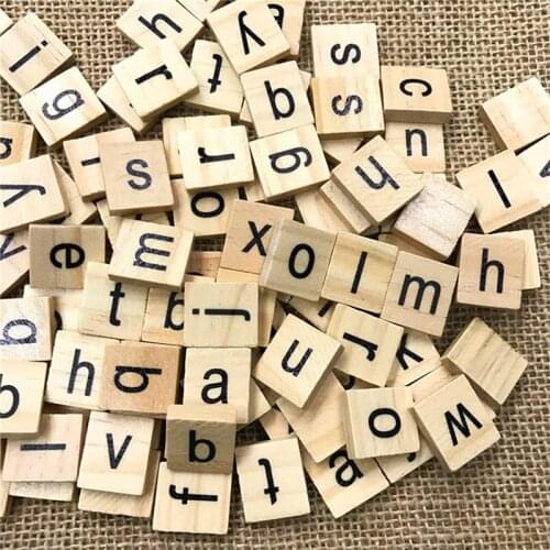 500PCS Wood Alphabet Number Blocks Set Kids Wooden Letter Building Blocks Craft Early Learning Educational Toys Baby Room Decor