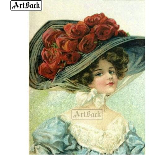 5d diy diamond painting woman flower landscape full square diamond mosaic home decoration sticker