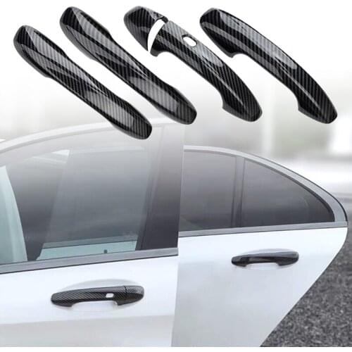 ABS Carbon Fiber Style Car Exterior Door Handle Cover Trim Fit For Mercedes Benz GLC E Class W205 X253 W213 2016 2017 2018 2019