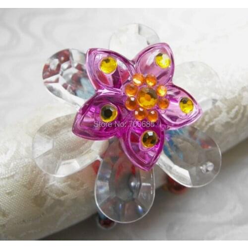 Acrylic flower napkin rings, decoration napkin holder