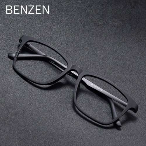 BENZEN Titanium Optical Glasses Frame Men Ultralight Square Prescription Eyeglasses For Women Myopia Optical Frames Eyewear 5255
