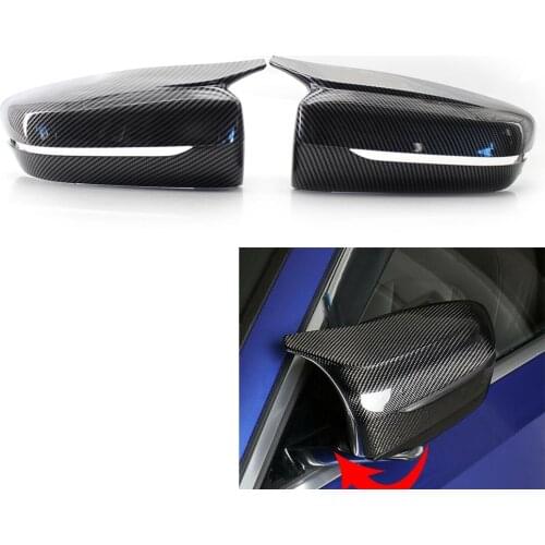 FOR BMW G30 G20 2017-2020 LHD M STYLE GLOSS BLACK / Carbon Fiber LOOK SIDE WING MIRROR COVER CAP