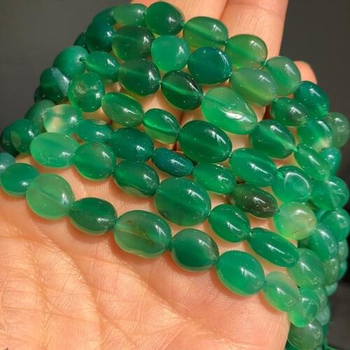 8-10mm Natural Irregular Green Agates Stone Beads Loose Spacer Beads For Jewelry Making DIY Bracelet Ear Accessories 15"Strand