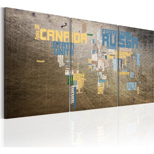 Industrial style picture-world map-120x60 cm