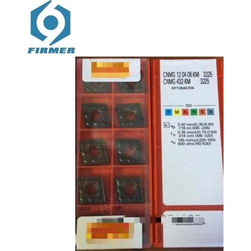 Original Carbide Inserts 10pcs Lathe Inserts CNMG120408-KM 3225 Metal Cutter Lathe Turning Tool Cutter