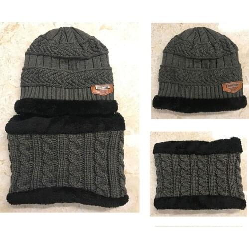 KENSHELLEY Hot Sale Unisex Baby Winter Hat Knitted Baby Hat Scarf Set Warm Boys Girls Beanie Knit Hat with Fleece Lining