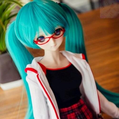 Estartek NN005 1/3 1/4 Customized Full Hand Made Sexy Miku Meganekko Outfit Set for BJD SD DD Doll Action Figure DIY