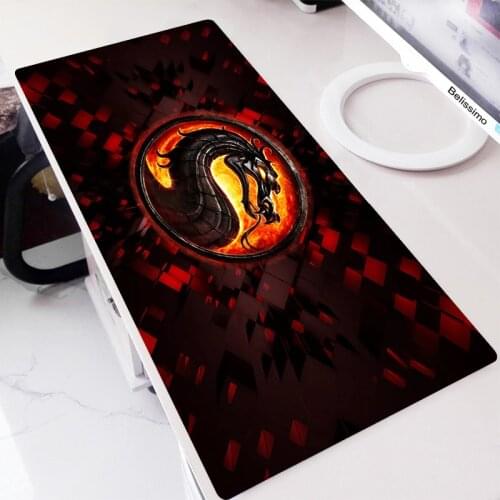 Anime Gaming Mouse Pad Mortal Kombat Logo Mousepad Gamer Mouse Mat Large Rubber Desk Mat Gaming Accessories Rug XXL Laptop Pad