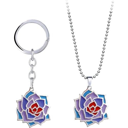 Bloodstained Key Chain Necklaces Ritual of the Night Pendant Necklace Chain Metal Keychain Keyrings Gift Jewelry for Mens