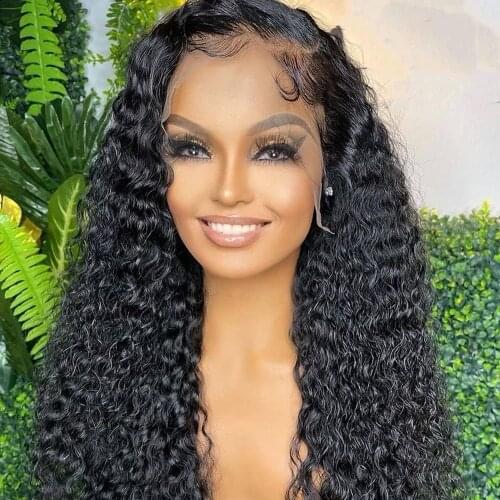 Kinky Curly 13*6 Deep Part Lace Front Human Hair Wigs With Baby Hair Brazilian Remy Hair For Black Women Pre Plucked Hairline