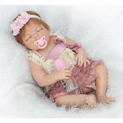 NPK brand Reborn Baby Doll 22Inch 55 cm Soft Full Silicone Vinyl body closed eyes bonecas so Truly bathe toy Kids Playmates