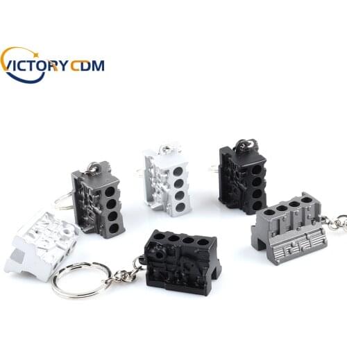 Zinc Alloy Metal Engine Cylinder Block Keychain Four-cylinder Engine Body JDM Keyring For Honda BMW