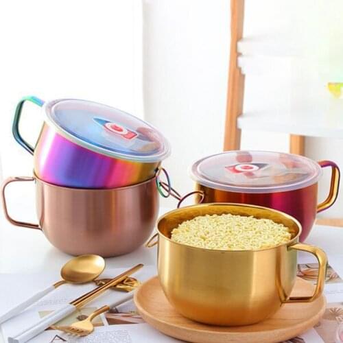 Multifunction Noodle Bowl with Handle Ring Salad Instant Noodle Bowl Food Container Kitchen Tablewares