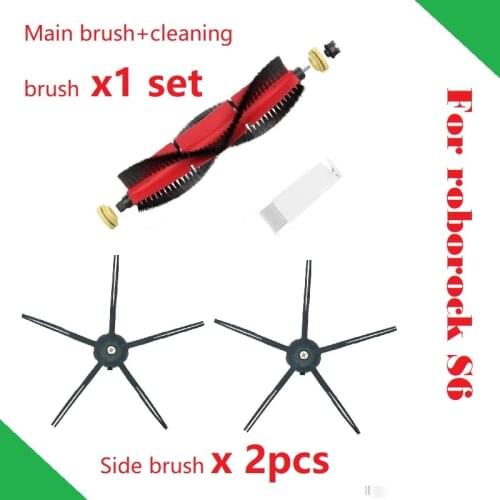 Rubber Side Brush Main Brush Set for Vacuum Cleaner Robotic Robotock S60 S61 White S65 Black Accessary Spare Parts