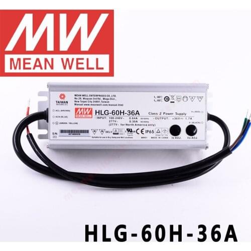 Original Mean Well HLG-60H-36A for Street/high-bay/greenhouse/parking meanwell 60W Constant Voltage Constant Current LED Driver