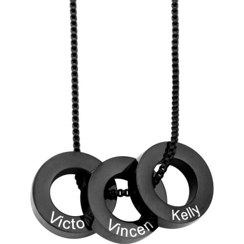 Personalized Names Pendant Necklace for Men Custom Stainless Steel Necklaces Birthday Gift