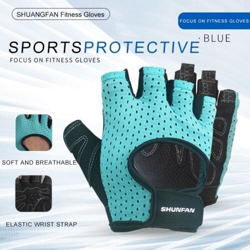 Fitness Gloves Gym Weightlifting Cycling Yoga Bodybuilding Training Breathable Non-Slip Half Finger Gloves Summer Men Women