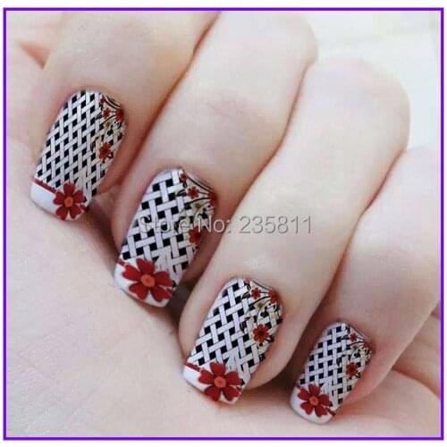 1X Nail Art Water Transfers Stickers Nail Decals Stickers Water Decal (18.5X12.5cm) Flowers Tiger Leopard SY-A1-3