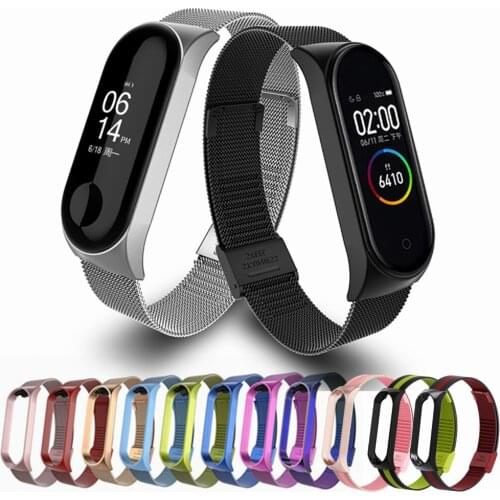 Strap for Mi Band 4 Bracelet, for Mi Band 3 Wrist Strap, Metal Bracelet Replacement Wristband Strap for Mi Band 3 4