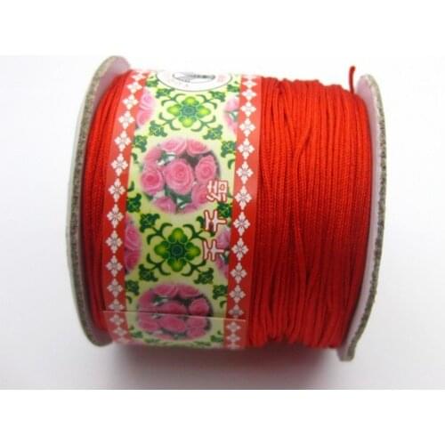100 Meters Red String Chinese Knot Cord Synthetic Silk Jewelery Cord 0.8mm
