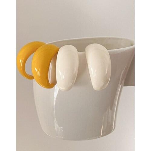 TARCLIY Summer Trendy Candy Color Acrylic Chunky C-Shaped Earring Exaggerated Resin Open Large Hoop Earring Women Jewelry Gifts