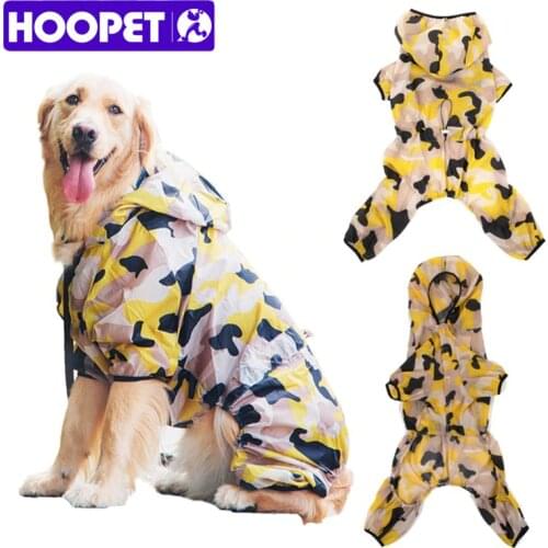HOOPET Pet Large Dog UV Sun Protection Quick Dry Slim-Fit Thin Transparent Jacket Puppy Hoodie