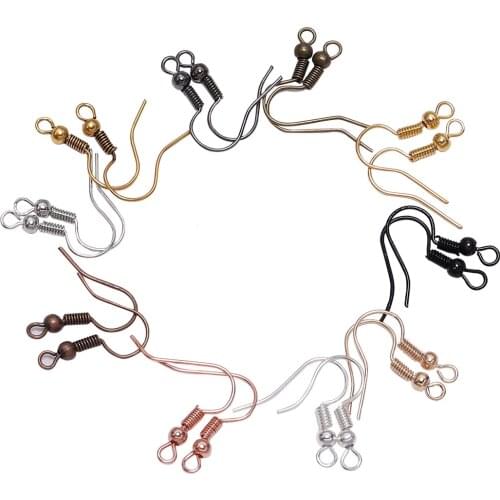 100pcs 20*17mm Gold Antique bronze Ear Hooks Earrings Clasps Findings Earring Wires For Jewelry Making Supplies Wholesale