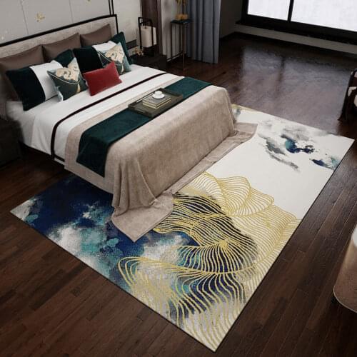 Gold Line Carpets For Living Room Thick Polypropylene Bedroom Carpet Sofa Coffee Table Rug Luxurious Study Floor Mat Kids Rugs