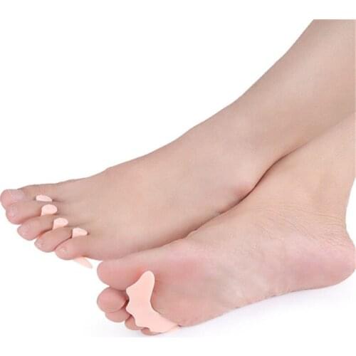 Professional Toe Valgus Protection Foot Tool Bright Skin Color Toe Pad Separator Foot Pad Correction Toe Foot Care Tool 1Pair