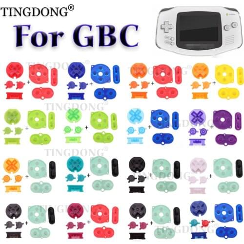2SET For Nintendo Game Boy Color Silicone Rubber Pad Conductive Button For GBC Power On Off Button AB Buttons D Pads