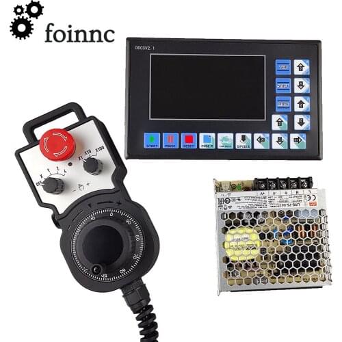4 axis cnc motion controller cnc kit controller ddcsv2.1 + handwheel + DC power supply G code support U disk
