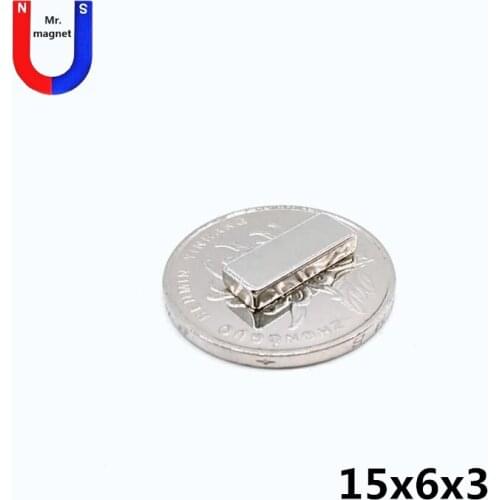 50pcs 15x6x3 magnet cube block stirrer 15mm x 6mm x 3mm rare earth permanent neodymium magnet 15*6*3 strong magnetic material
