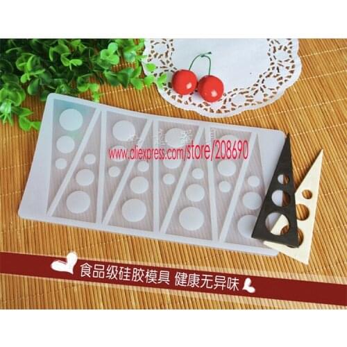 8 cavity Triangle Hollow circle shape Silicone mold DIY edible chocolate decorating insert mold for cupcake top Free shipping
