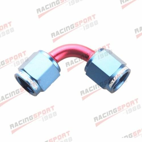 90 Degree AN4 4AN Female To -4AN AN4 Female Aluminum Fitting Adaptor Red/Blue