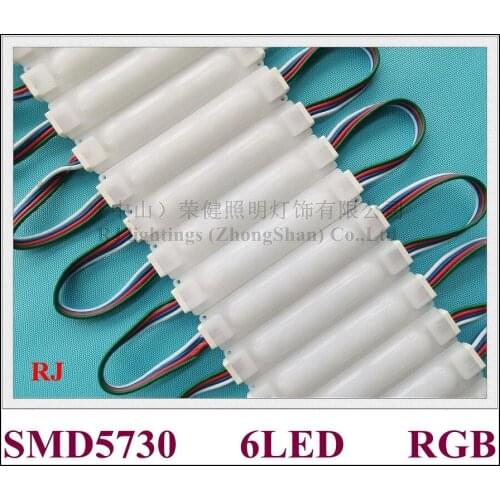 Aluminum PCB SMD 5730 RGB injection LED module DC12V 93mm*19mm*7mm SMD5730 6 LED 2W 30 modules/string each 3 modules can cut