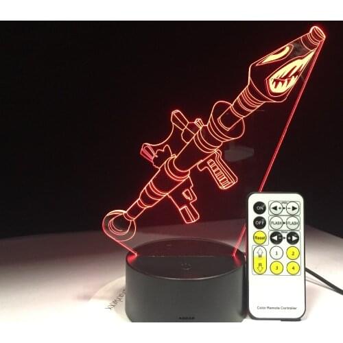 Battle Sniper Rifle Silent Gun SCAR M4A1 3D LED Lamp 7 Colors Base Night Light Back To Schools Decor Night Gift DropShipping