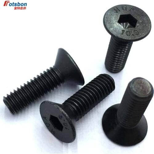 M8/M10/M12 Flat Head Hexagon Socket Screw Hex Countersunk Vis Allen Black Screws Parafuso Bolt Tornillos Schroeven Vida DIN7991