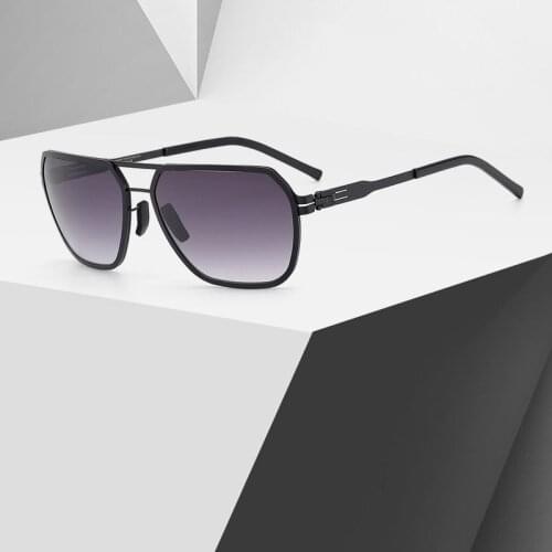 Brand Design Sunglasses Men 2021 New Germany Medical Stainless Steel Non-Screw Sun Glasses Frame Super Light Eyewear Joerg