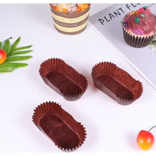 Oval Cake Paper Tray Boat Shape Paper Cups High Temperature Cake Cup Bread Baking Cups Safe Grease Proof Cupcake Liners Perfect