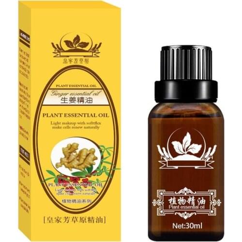 30ml Pure Ginger Essential Oil Natural Plant Therapy Oil Spa Skin Body Lymphatic Massage Drainage Oil Care Ginger L7R5