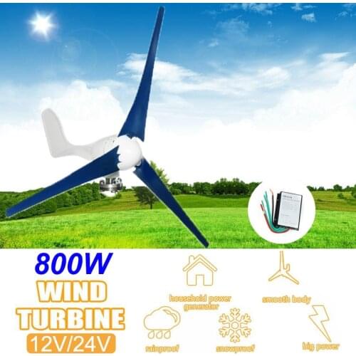Wind Turbines Generator 800W 12V/24V Horizontal 3 Blades Wind Power Generator Controller Wind Generator Energy Turbines Charging