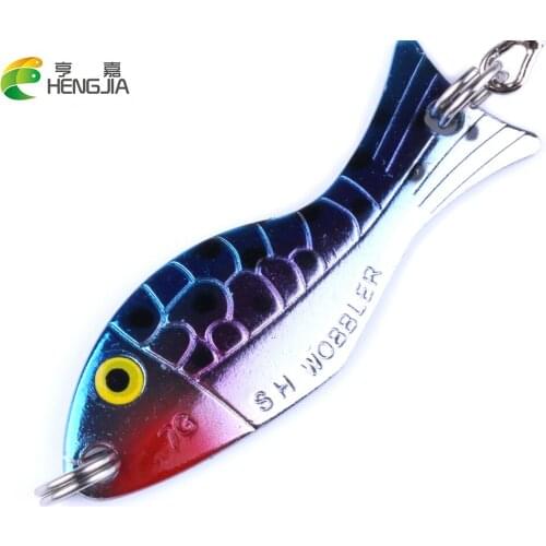 HENGJIA 1pc 7G Isca Artificial Hard Metal Spinner Spoon Sequins Fishing Lures Wobble Sea Sinking Pesca Fishing Tackles