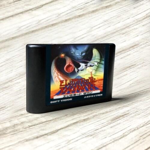 Eliminate Down - Japan Label Flashkit MD Electroless Gold PCB Card for Sega Genesis Megadrive Video Game Console