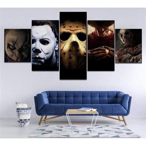 5 Pieces Wall Art Canvas Painting Classic Movies Figure Poster Modular Pictures For Home Modern Decoration Living Room