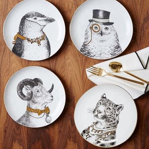 Pigeon Ceramic Plates Animal Decorative Cake Dessert Plate Nordic Simple Main Course Kitchen Dinnerware Home Decoration Modern