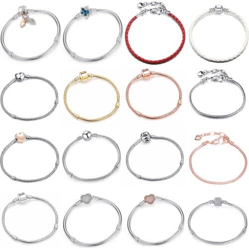 Brand Silver-plated Snake Chain Charm Men Women Bracelets DIY Brand Bracelet Jewelry, For Men Children And Women Gifts Making